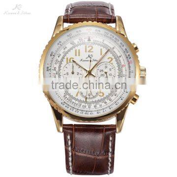 KS Genuine Leather Band Analog Automatic Mechanical Men Watch