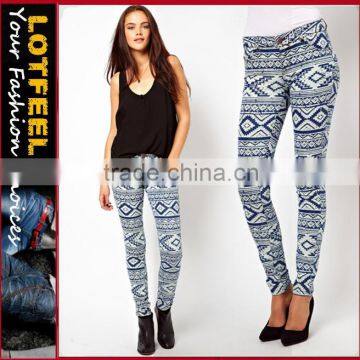 Women Aztec denim skinny Jean pants (LOTX134)