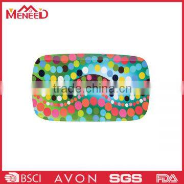 Modern kitchen use rectangle shape colorful polka dots printed baguette cheap plastic cutting board