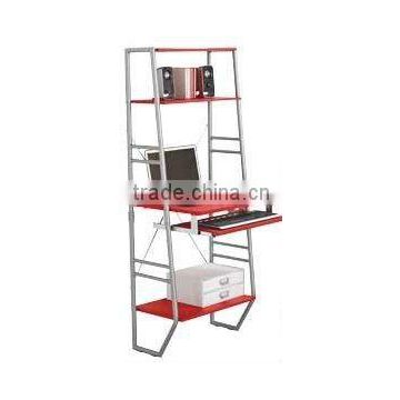 Red & Silver Metal Frame PC Computer Wall Desk/Steel Computer Desk