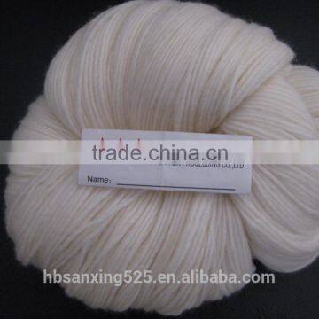 3.9/4NM 80%/10%/10% superwash merino wool/ cashmere/ nylon blend yarn,raw white/bleached white/dyed color