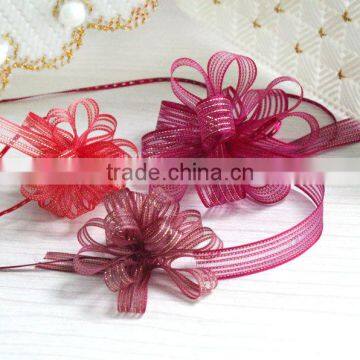 Decorative silk pull bowkont flower