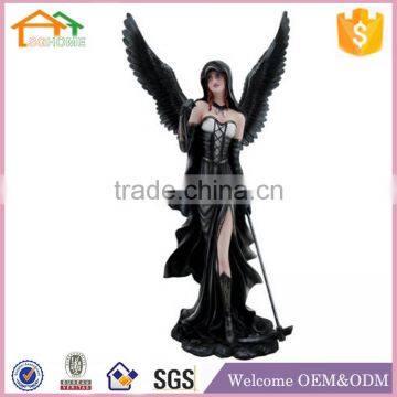 Factory Custom made best home decoration gift polyresin bronze winged angel statue