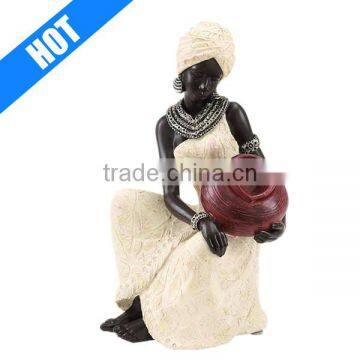 customized handmade painted resin african black people figurines