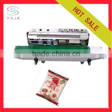 Horizontal solid-inker printer film sealer, plastic bag heat sealing machine