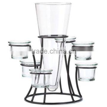 Metal Wire Flower Vase Stand Metal Centerpiece Decorative Candle Holder photo-2