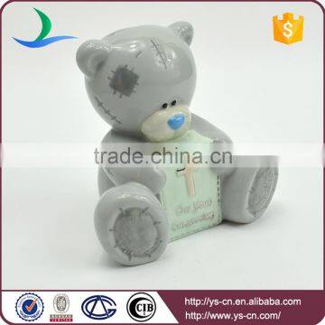 Personalized teddy bear wholesale mini ceramic piggy banks