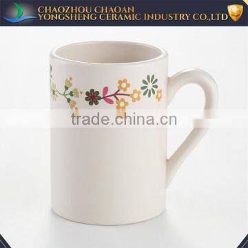 Chaoan factory simple ceramic decal printing flower coffee mugs