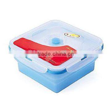 Food Grade Portable Convenient Collapsible Houseware Silicone Foldable Lunch Box