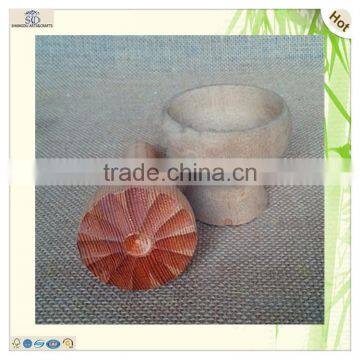 Home Kitchen Decor Craft Wooden Grinding Rod Mortar