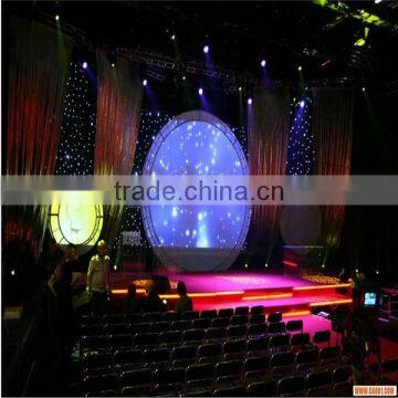 Good quality indoor Black white curtain led star drop curtain / led star cloth / led star for stage