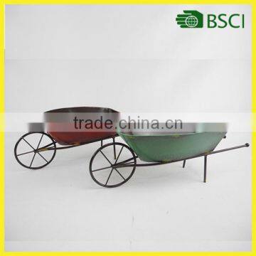 Flower Planter Carts Antique Decorative Metal Cart wheels Garden Patio Planter Stand Wagon