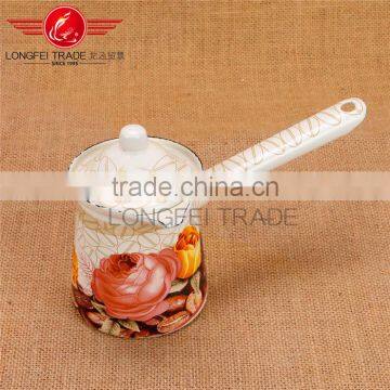Hot Sale 3pcs Full Decal Enamel Round Handle Coffee Bucket / Coffee Jug Setwith Cover photo-3