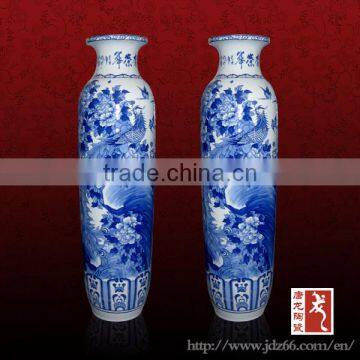 Large blue color terracotta vase ceramic vase for hall decor