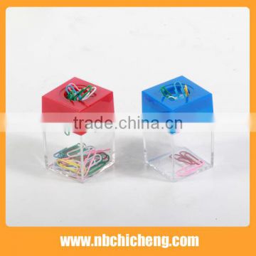 Plastic Paper Clip Box Square PS Paper Clip Box Paper Clip Assortment