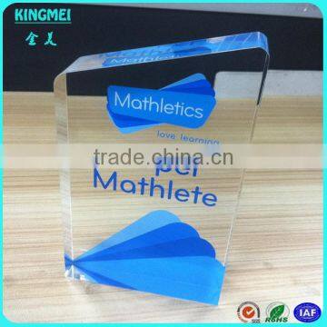 KM-SP06 Factory High Quality Clear Acrylic Crystal Stamp Block,transparent Acryl Display Block photo-3