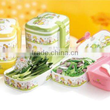 Plastic rectangular portable three layers lunch box/Insulation boxes