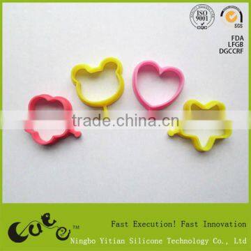 siliconefried egg pancake ring, flower shape/bear shape/heart shape/star shape silicone egg ring