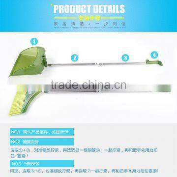 L00086 2017 Factory Wholesale Household Duo-Pan Dustpan & Lobby Broom Combo Superior Performance Broom & Dust Pan Set photo-6