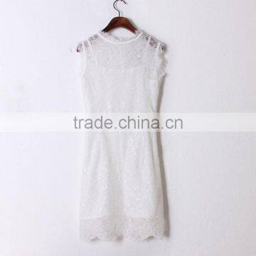 Women's Vintage Lace Sleeveless Cocktail Evening Party Bodycon Slim Pencil Dress photo-5