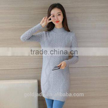 Winter Fashion Women Long Pullover Sweater Knitted Sweater Designs for Ladies photo-2