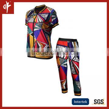 Women colorful sublimation sports wear, sublimation running suit , outdoor shirt