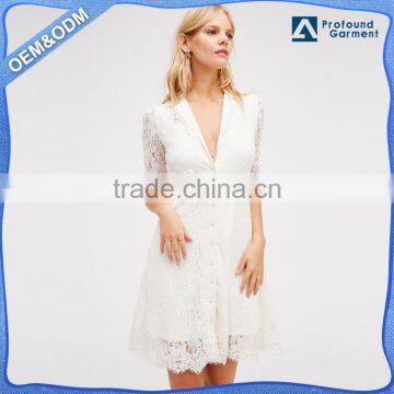 Hot Selling short white lace dress Wholesale from Factory supply