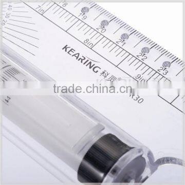 Kearing Transparent Plastic Parallel Rolling Ruler Measuring Tool Engineer Scale Ruler 30 cm & 12'' With Protractor Math#MPR30 photo-2