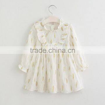 Baby's and Kids Clothing Wholesale Beautiful Girls Casual Flower Printing Ruffle Dresses photo-3