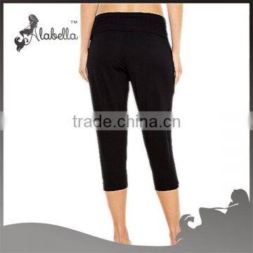 Ladies Fitness Fabric Cotton Women Ruffle Capris Ruffle Pants for Lady photo-3