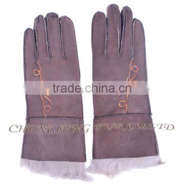 CX-A-59F Fashion Winter Warm Genuine Double Face Sheep Leather Women Glove photo-5