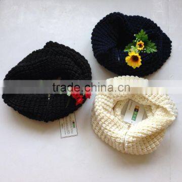 Cashmere Fashion Winter Knitted Factory Make Round Knit Scarf photo-3