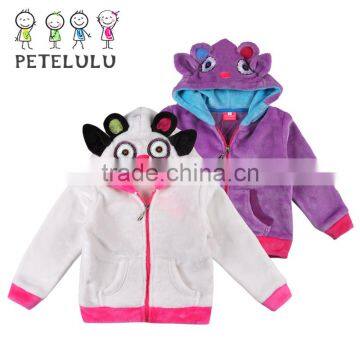 2015 Winter New Arrival Coral Velvet Animal Cow Baby Coat Jacket suit for 1-6 Years Children