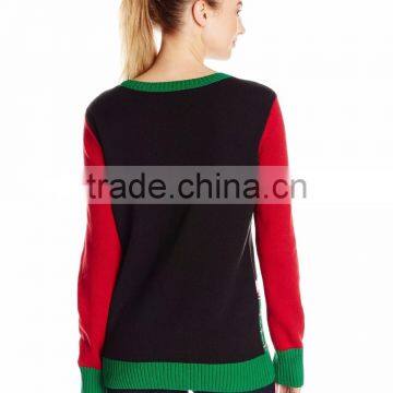 Women Geen Colorful Sweater Tree Pattern Acrylic Christmas Sweater photo-2