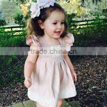 Summer Flutter Sleeve Baby Girl Clothes 2017 Baby Girl Party Dress Children Frocks Designs photo-2