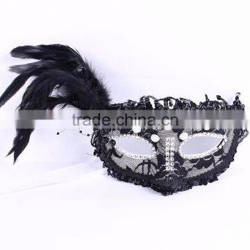 2016 Wholesale charming half face mask carnival black lace masquerade mask