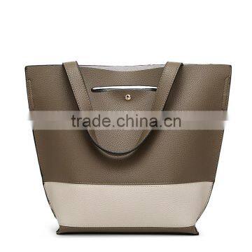 China Designer Women Leather Handbag Contrast Shoulder Bag Fashion Style Top-Handle Female Casual Totes Bags photo-5