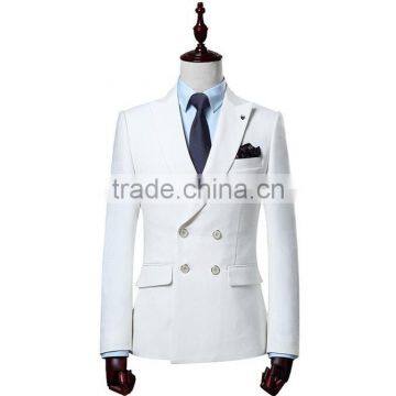 Custom High Quality White Colour Double Breast Man Coat Plus Size Feature Man Blazer photo-4