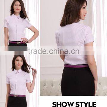 Women's Short Sleeve Formal Shirt of Pink (DSHL050) photo-2