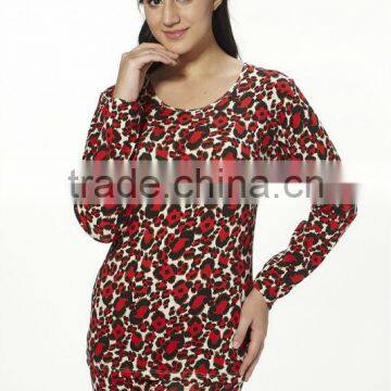 2013 latest women thermal underwear with red leopard printing