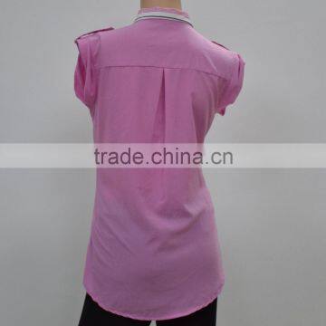 Women's Top Quality Summer Fashion Sleeveless Women Pink Blouses for Sale photo-4