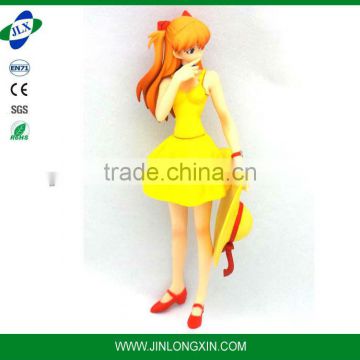 3D PVC Cute Girl Cartoon figure Toy/3D PVC Little Plastic Toy for kids/3D PVC Cartoon girl figure toy