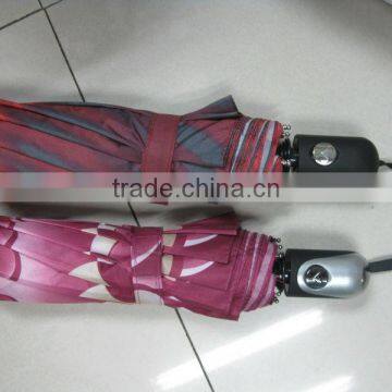 Auto Open and Close 3 Folds Umbrella With High Quality Any Colors photo-3