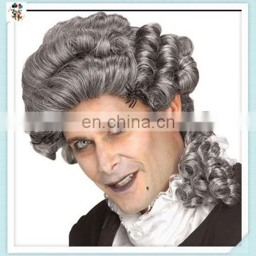 Adult Immortal Male Colonial Gray Silver Halloween Party Wigs HPC-0064