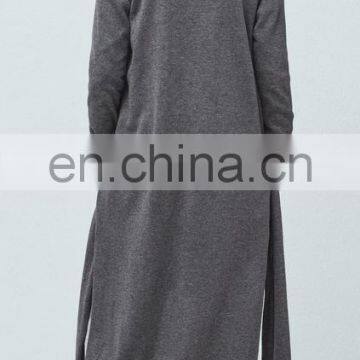 Long Cotton Cardigan Side Slit Hem Women Sweater photo-2