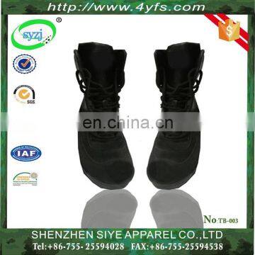high breathable black leather army combat boots / tactical boots