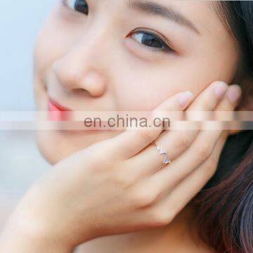 S925silver Ring Love Electrocardiogram Unique Waves Dajustable Ring photo-2