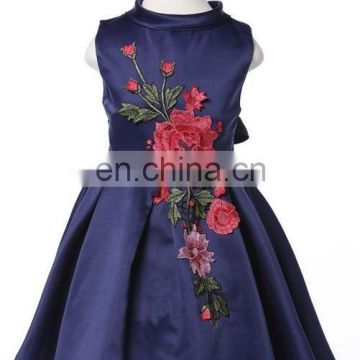 Blue Floral Design Party Dress