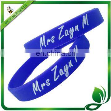 customized color-filled silicone wristbands, ink-filled silicone bracelet