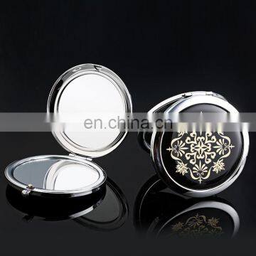 Fashion imitation gold pattern mini compact cosmetic mirror